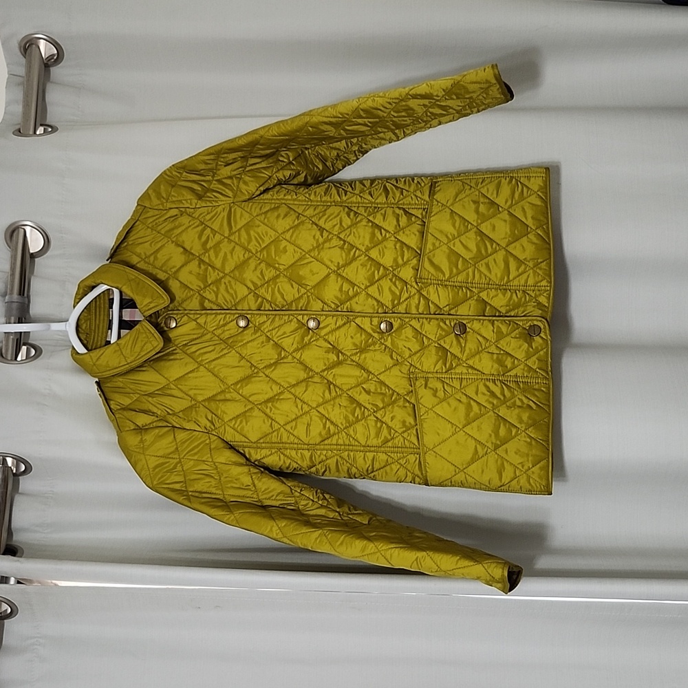 Rare lime green quilted burberry jacket